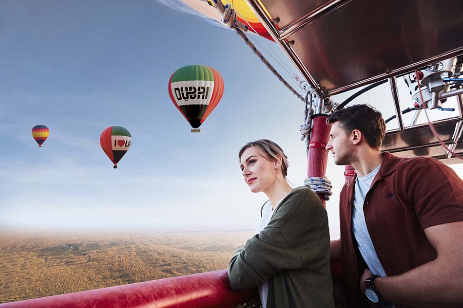 Couple enjoying the Hot Air Balloon Ride