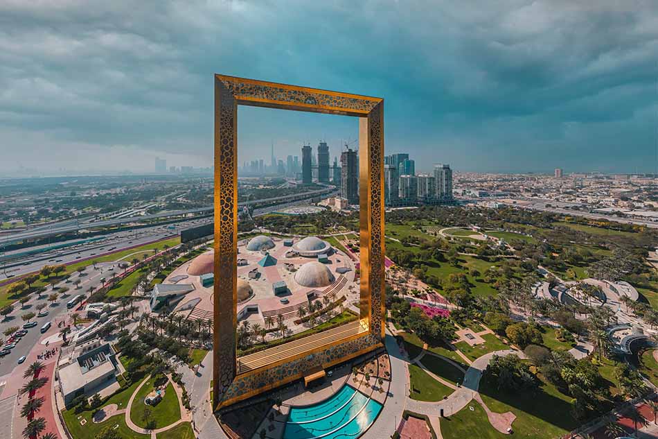 Bird view of Dubai Frame